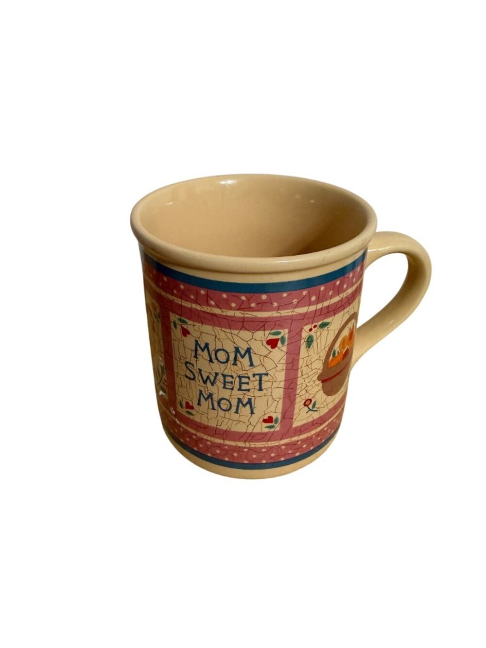 Vintage Hallmark Mom Sweet Mom Ceramic Mug With Rooster & Floral Design